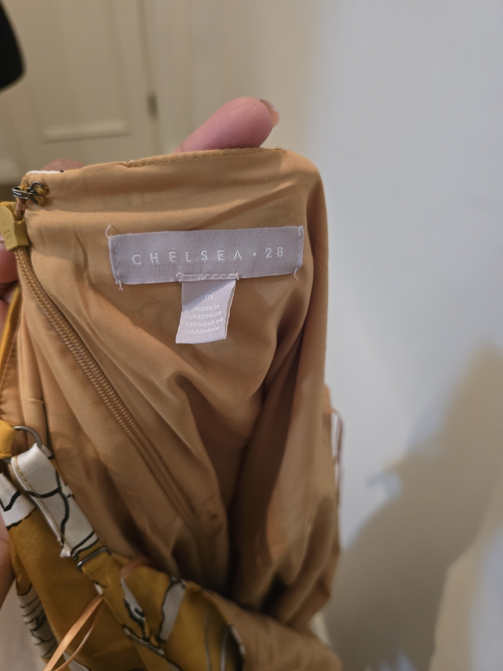 Chelsea28 Side Tie Satin Dress in the color "Yellow Harvest"" - Picture 6 of 7